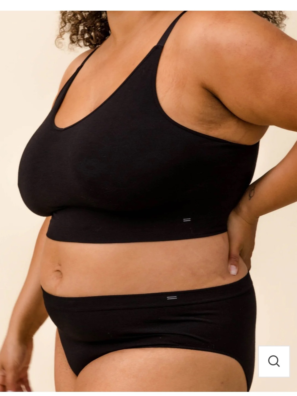 GUC Branwyn Black Wool Essential Busty Bra Bralette with Adjustable Straps - Picture 12 of 15